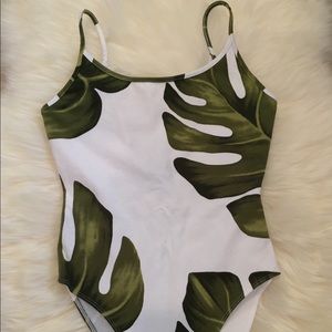Tropical leaf bodysuit from forever 21